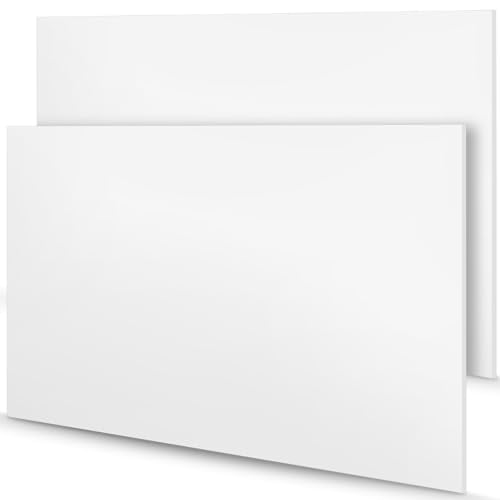 2 Pcs 12 x 24 Inch UHMW Polyethylene Sheets, 1/4 Inch Thick Ultra High Molecular Weight White Plastic Sheet High Density Polyethylene Board Rectangular Solid Block for Industrial Home