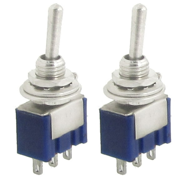 2 Pcs 125V 6A 3 Pins ON/ON 2 Position SPDT 3 Pins Latching Toggle Switch