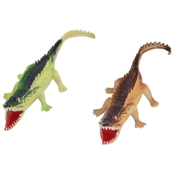 2 Pcs 12in Simulated Crocodiles Model Sound Figure Toy, Realistic Alligator Figurines Collection Playset Science Educational Props