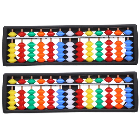 2-Pack 13-Rod Chinese Abacus Educational Counting Tool for Kids and Students Learning Math