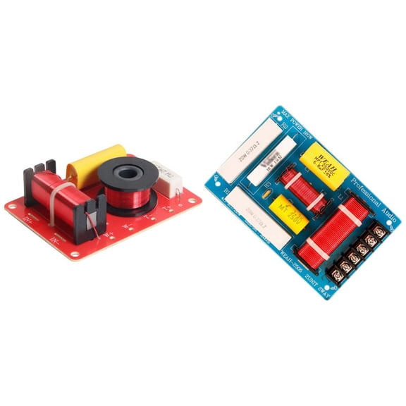 2 Pcs 130W 200W Speaker Crossover 2 Way High-Low 8 Ohm Frequency Divider for 6 Inch Speaker & for 10 Inch Speaker
