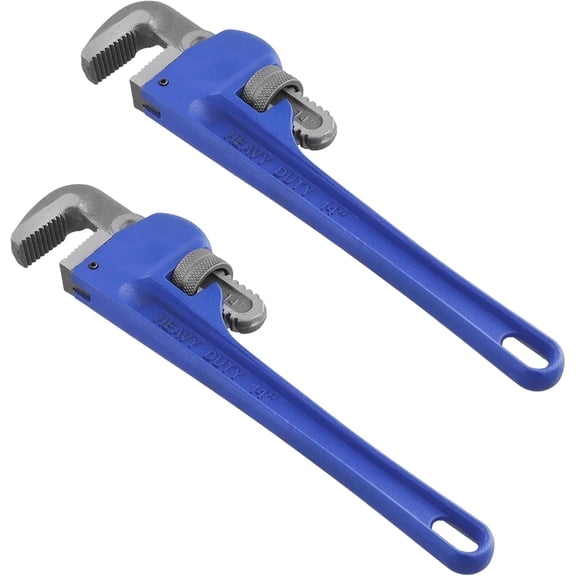 2 Pcs 14 Inch Straight Pipe Wrenches, Jaw Opening Adjustable Handle Plumbing Pipe Wrench for Plumbing, Mechanics, Auto Repair