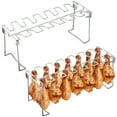 thumbnail image 1 of 2 Pcs 14-Slot Stainless Steel Chicken Wing and Leg Rack for Grilling, Foldable Design, Perfect for Outdoor BBQs and Smokers, High-Temperature Resistant, Easy to Clean, 1 of 5