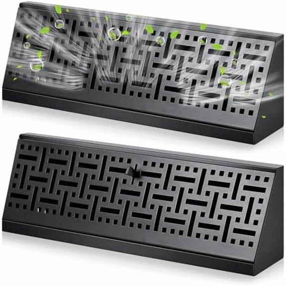 2 Pcs 15 Inch Baseboard Register Diffuser, Vent Covers for Home Floor Wall Baseboard Vent Covers Supply Floor Register Diffuser,Black