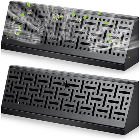 2 Pcs 15 Inch Baseboard Register Diffuser, Vent Covers for Home Floor Wall Baseboard Vent Covers Supply Floor Register Diffuser,Black