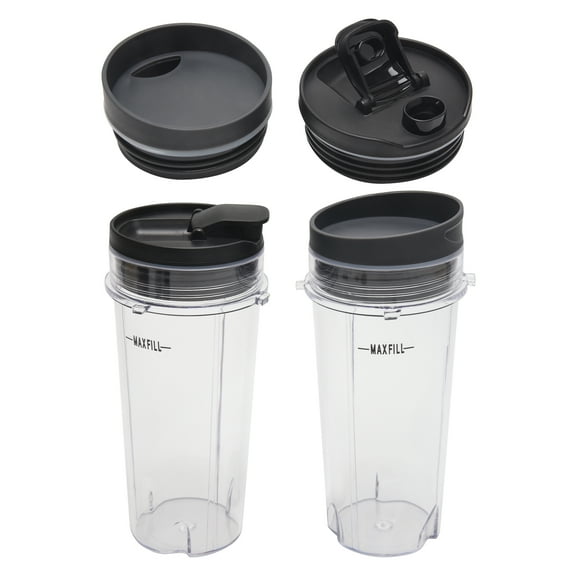 2 Pcs 16 OZ Cup with Four Lids,Blender Replacement Parts Accessories for BL660 BL770 BL740/QB3000/BL810 Blender