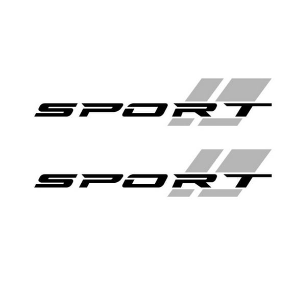 2 Pcs 16IN Sport Letter Body Decal Stripes Vinyl Sticker For Car Door Side Graphics Black gray Red White(Black+gray)
