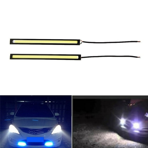 2 Pcs 17cm Waterproof LED COB Strip for Cars, Racing, Daytime and Fog Use