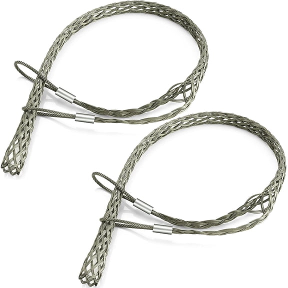 2 Pcs 18-25mm Heavy Wire Cable Mesh Pulling Grip Double Head Cable Pulls Socks Wire Pulling Tools Electrical Pull Grips Suitable for Light and Heavy Cables (d: 0.71-0.98", L: 0.8m/31")