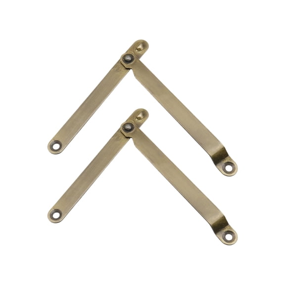 2 Pcs 180 Degree Rotatable Support Hinges 4 Inch Folding Lid Support Hinges for Furniture Cabinet Cupboard Jewellery Box Case Hardware Locks Box (Gold)