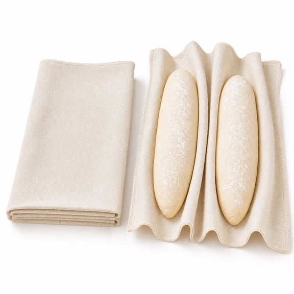 2 Pcs 18x30 Inch Thick Linen Proofing Cloth Bread Baking Couche, Perfect for Home Making Sourdough, Baguettes, Pastries & Loaves.