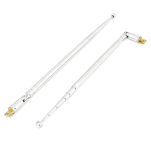2 Pcs 19.7 Long FM Radio TV Telescopic Antenna 6 Sections 180 Degree Rotary