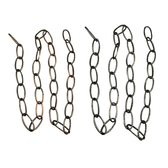 2 Pcs 1M Heavy Duty Chain for Vintage Chandelier Hanging Lamp,Red Bronze & Pearl Black