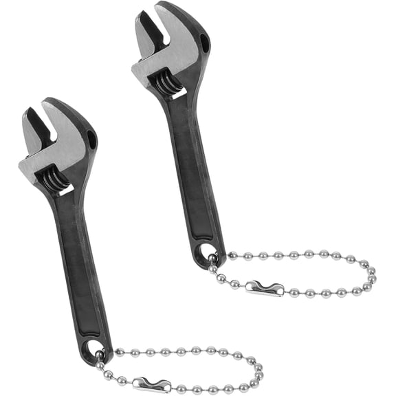 2 Pcs 2.5" Mini Adjustable Crescent Wrench Set, Locking Keychain Wrench for Repair