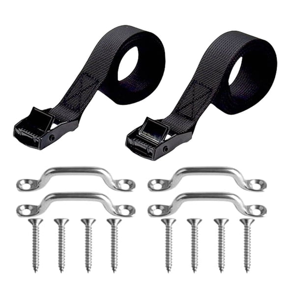 2 Pcs 2.5cmx200cm Heavy Duty Ratchet Tie-Downs for Bike Racks Batteries Trailers