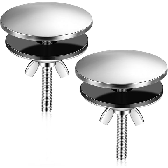 2 Pcs 2 Inch Kitchen Sink Hole Cover Faucet Hole Cover Stainless Steel Kitchen Sink Tap Plate Stopper Blanking Metal Plug(Brushed Stainless Steel)