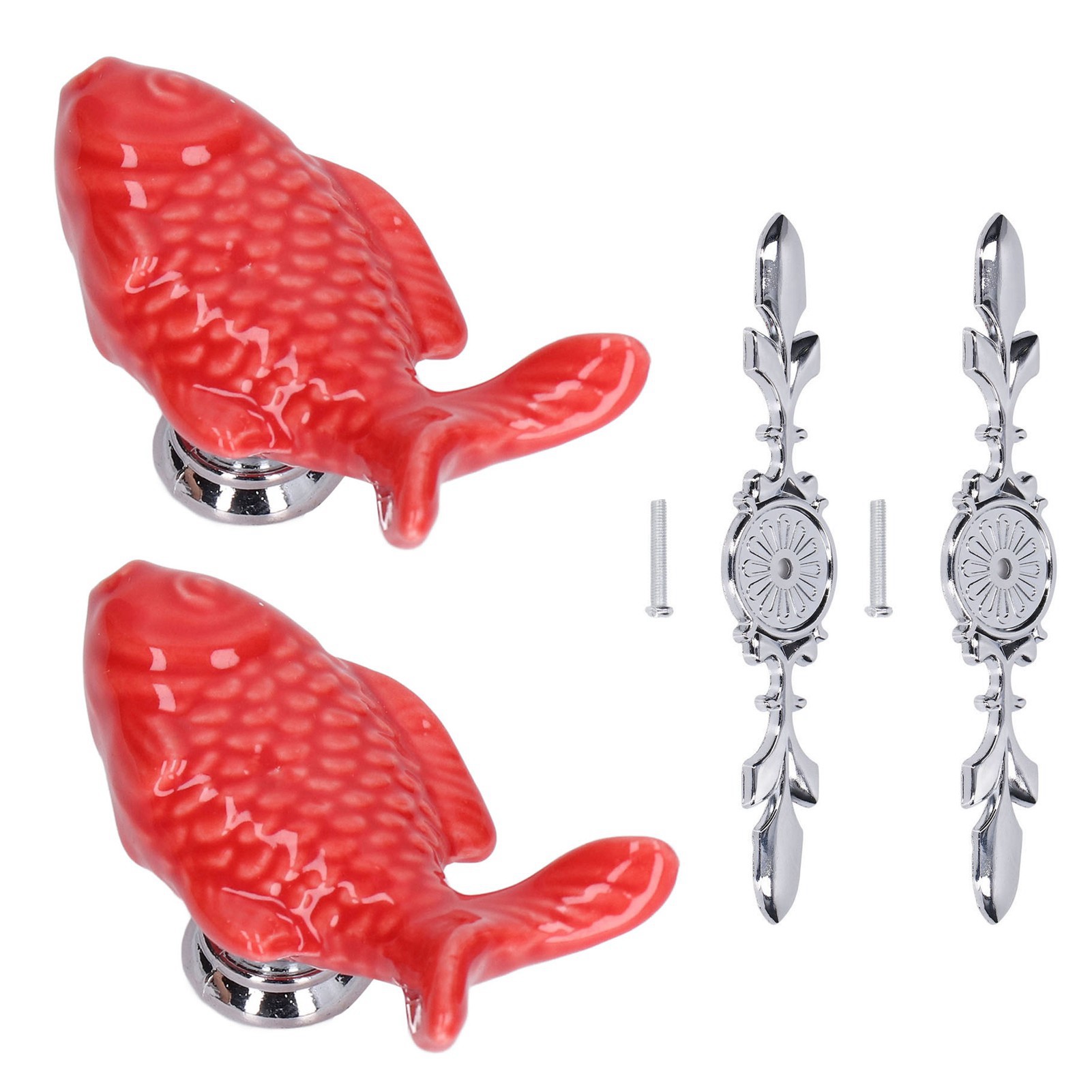 2 Pcs 2 Inch Zinc alloy Pulls Kitchen Knobs 5 Kinds Animals Handles for