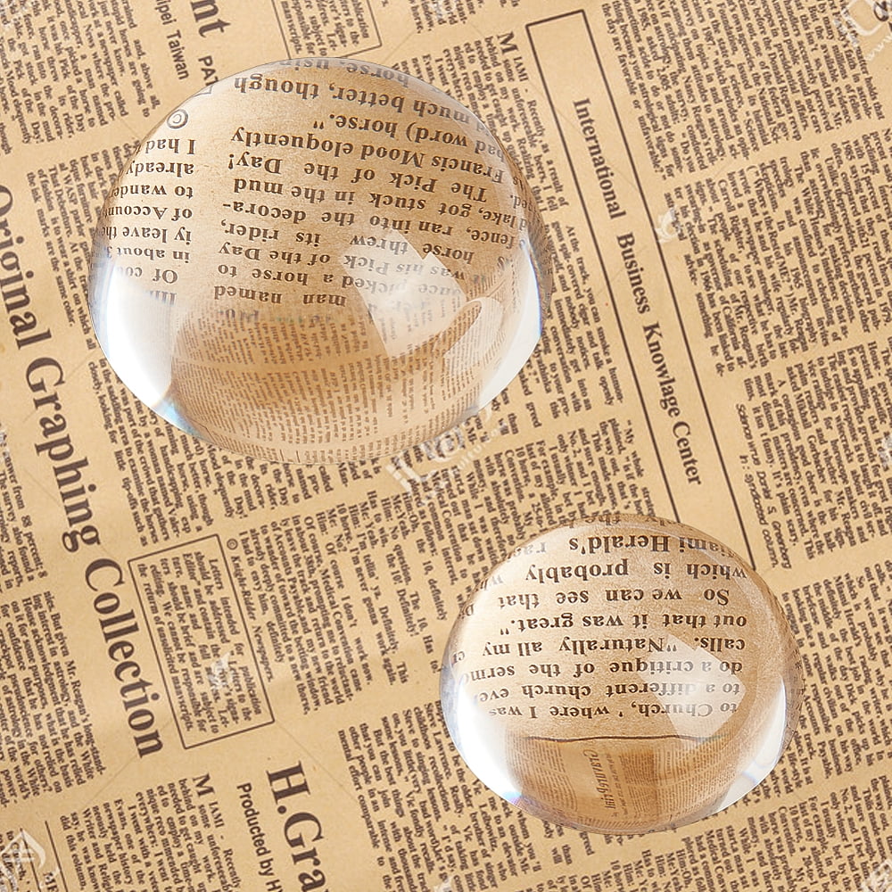 2 Pcs 2 Styles Dome Magnifier Paperweight Glass Magnifying Half Ball Lens for Home Office Dispalay Decorations Reading 57x26mm/77x36mm diy
