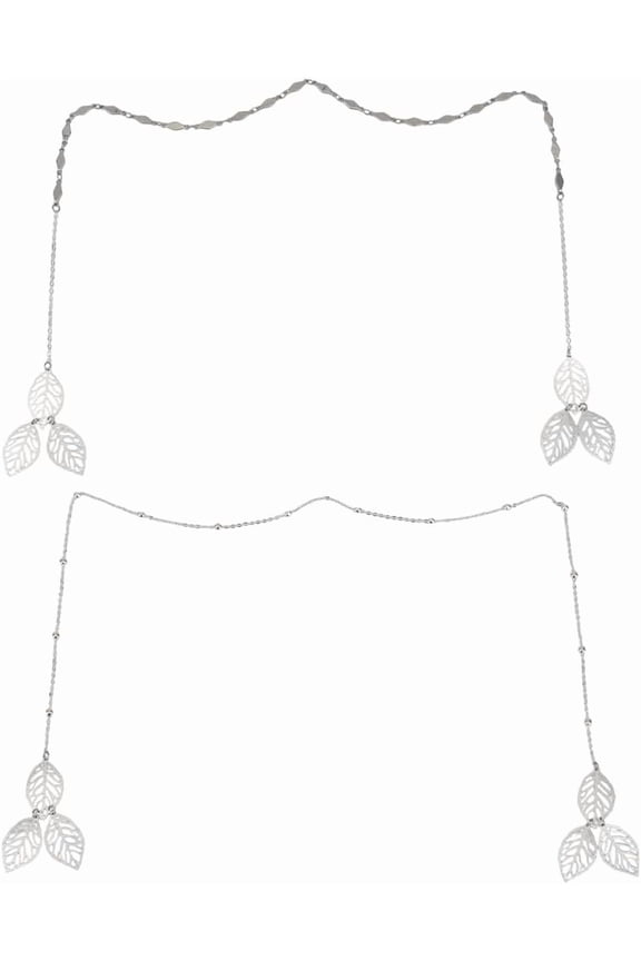 2 Pcs 2 Styles Face Chains Necklace Hair Chain Accessories Metal Chain Decorations for Jewelry Making Silver