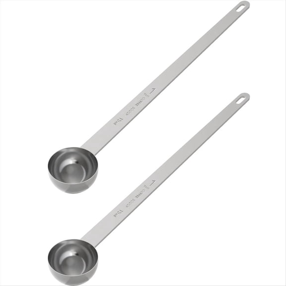 2 Pcs 2 Tablespoon Stainless Steel Coffee Scoop, 9.5 Inch Long Handle Measuring Spoon for Dry Food Portioning