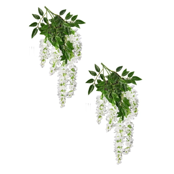 2 Pcs 20" Silk Wisteria Artificial Flowers, Fake Wisteria Floral Hanging Plant Garland, for Home Decor, Party, Floor Vase, Balcony, Wedding Arrangement Decoration
