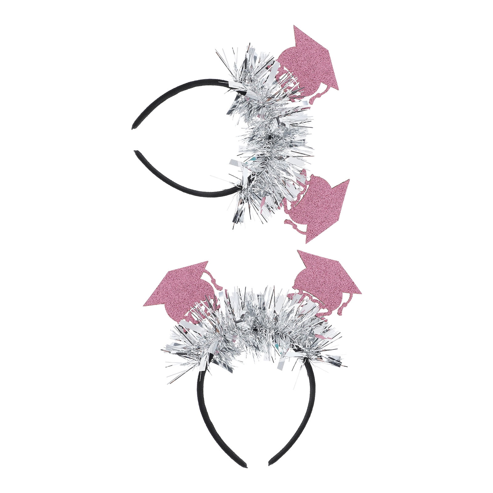 2 Pcs 2022 Graduation Hair Accessories Tiara Caps Party Hat Headdress for Sequin Headband