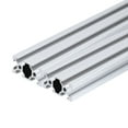 thumbnail image 1 of 2 Pcs 2040 V Slot Aluminum Extrusion 600mm(23.62 Inch) Silver European Standard Anodized Linear Rail, 1 of 6