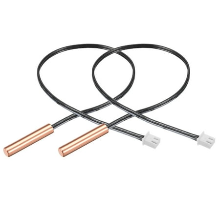 2 Pcs 20K NTC Thermistor Probe 15.7 Inch Copper Temperature Temp Sensor
