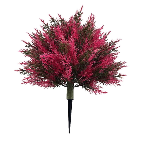 2 Pcs 23" Fall Fern Topiary Trees - Artificial Autumn with Realistic Orange Foliage, UV Resistant for Outdoor Porch, Patio & Thanksgiving Decor