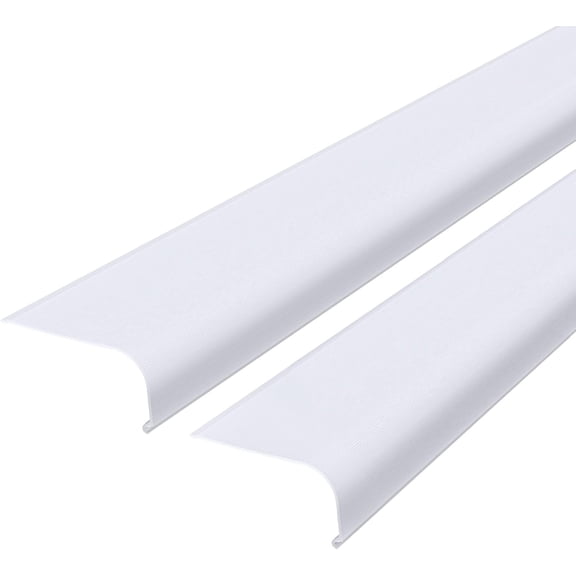 2 Pcs 24" Under Cabinet Light Cover Replacement White Ribbed Acrylic Lens Diffuser Low Profile for Under Counter Fluorescent Light Fixture Kitchen Bathroom Vanity, 2-3/4"W x 1-3/8"H(Curved)
