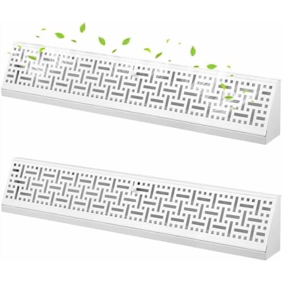2 Pcs 24 Inch Baseboard Register Diffuser, Vent Covers for Home Floor Wall Baseboard Vent Covers Supply Floor Register Diffuser(White)