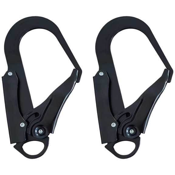 2 Pcs 25KN Snap Clip Hooks for Climbing, Large Opening Locking Carabiner, Sturdy Gear for Rescue, Rappelling, Rigging