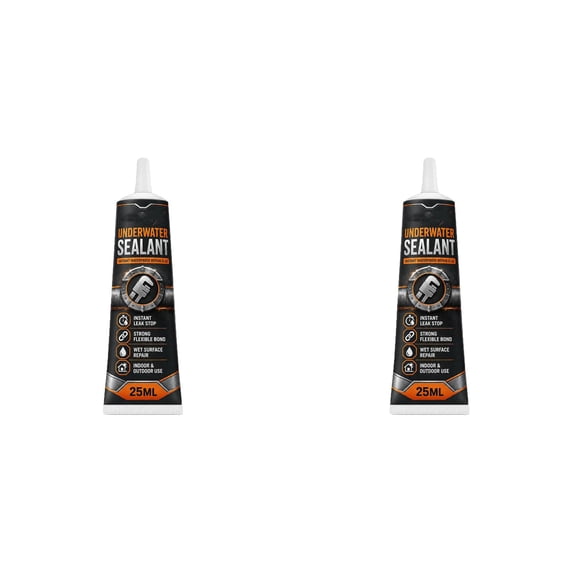 2 Pcs 25ml Underwater Repair Sealant, Instant Waterproof Adhesive, Heavy‑Duty Leak Stopper, Flexible Bonding Compound, Wet Surface Fix Paste, Multi‑Purpose Sealing Supply for Pipe Pool Roof Boat