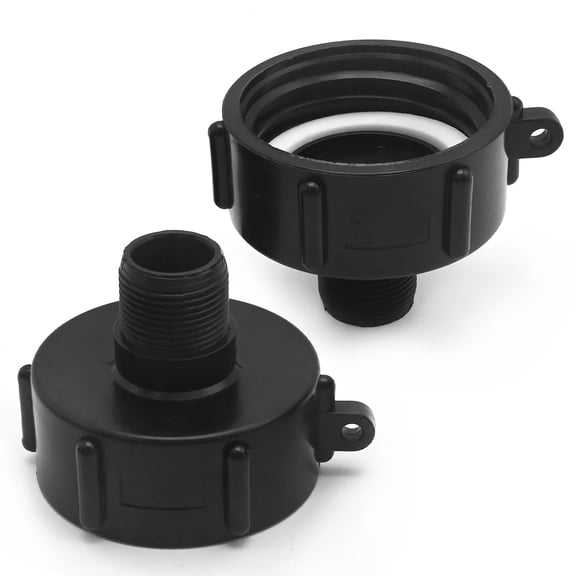 2 Pack 2" Coarse Thread to 3/4" Male Garden Hose Adapter, IBC Tote Tank Drain Fitting for 275 330 Gallon Water Container