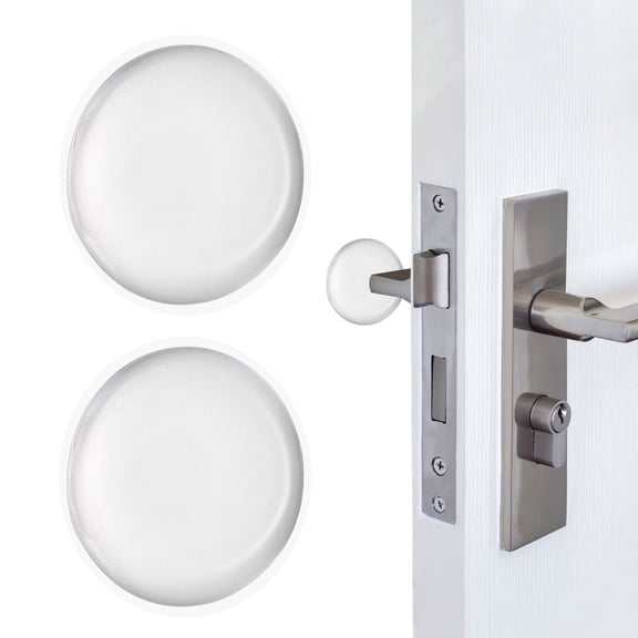 2 Pcs 3.1 Inch Door Stoppers for Wall Protector Silicone Door Knob Bumpers Clear