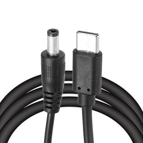 2 Pcs 3.3Ft USB C to DC PD Power Fast Charging Cable, 5.5x2.1mm 15W/5V(Black)