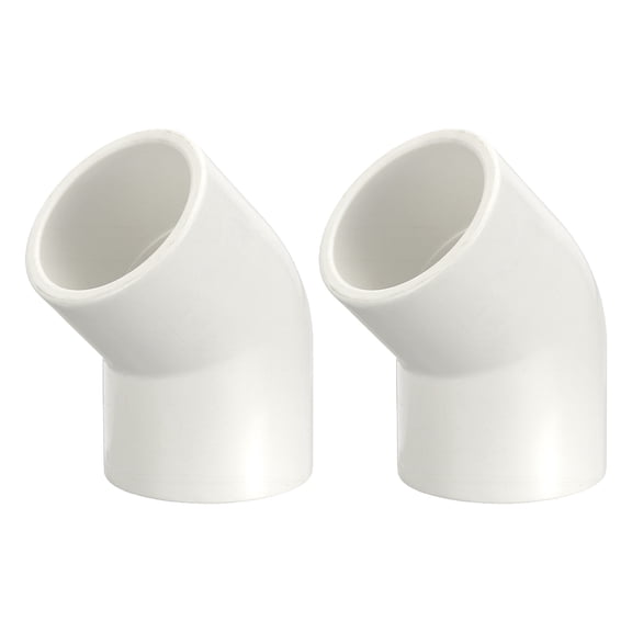 2 Pcs 3/4" 45 Degree Elbow PVC Pipe Fitting, Furniture Build Grade Schedule 40 Pipe Corner Connector Socket Elbow PVC Corner Adapter for Water Line Plumbing & Irrigation, White