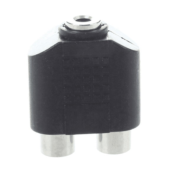 2 Pcs 3.5Mm Female Jack to Dual Female Phono Adapter Connector