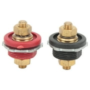 2 Pcs 3/8in Thru Panel Battery Terminal Connector 250A Positive Negative Junction Stud Post For Cars RVs Ships Yachts