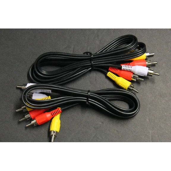 2 Pcs 3 Ft 4 In Composite Av 3-Rca Audio/Video Cable Male Red Yellow White 40"
