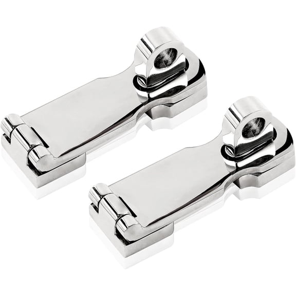 2 Pcs 3 Inch Marine Grade Door Hasp, 316 Stainless Steel Swivel Safety Hasp, Heavy Duty Door Hasp with Turning Padlock Eye Mount