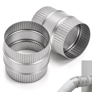 2 Pcs 3 Inches 4 Inches Round Duct Connector Metal Ventilation Pipe Coupler Galvanized Steel HVAC Duct Coupling for Dryer Vent Pipe