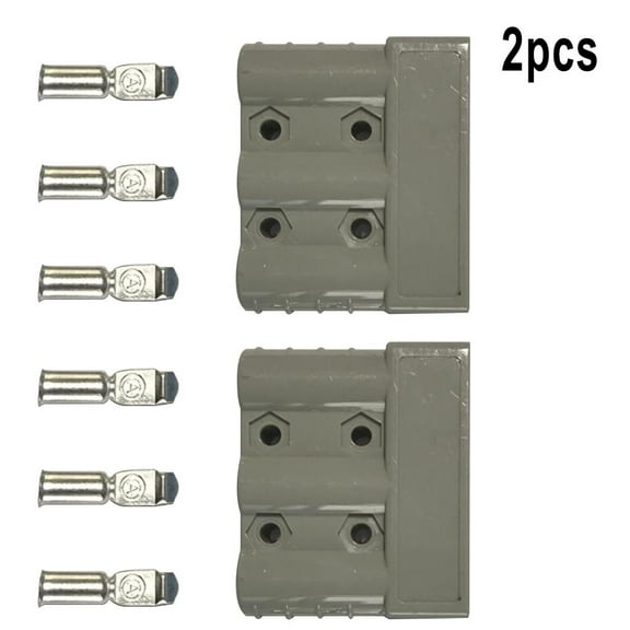 2 Pcs 3 Pin Connector for Anderson Style 50A Plug for DC/DC Charger DC/DC Wiring 600V 5000MΩ 6AWG Replacement Accessories Parts
