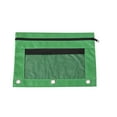 thumbnail image 1 of 2 Pcs 3 Ring Binder Pencil Pouchs, Zippered Pencil Pouch Double Pocket Pencil Pouch 3 Ring with Clear Window(Green), 1 of 5