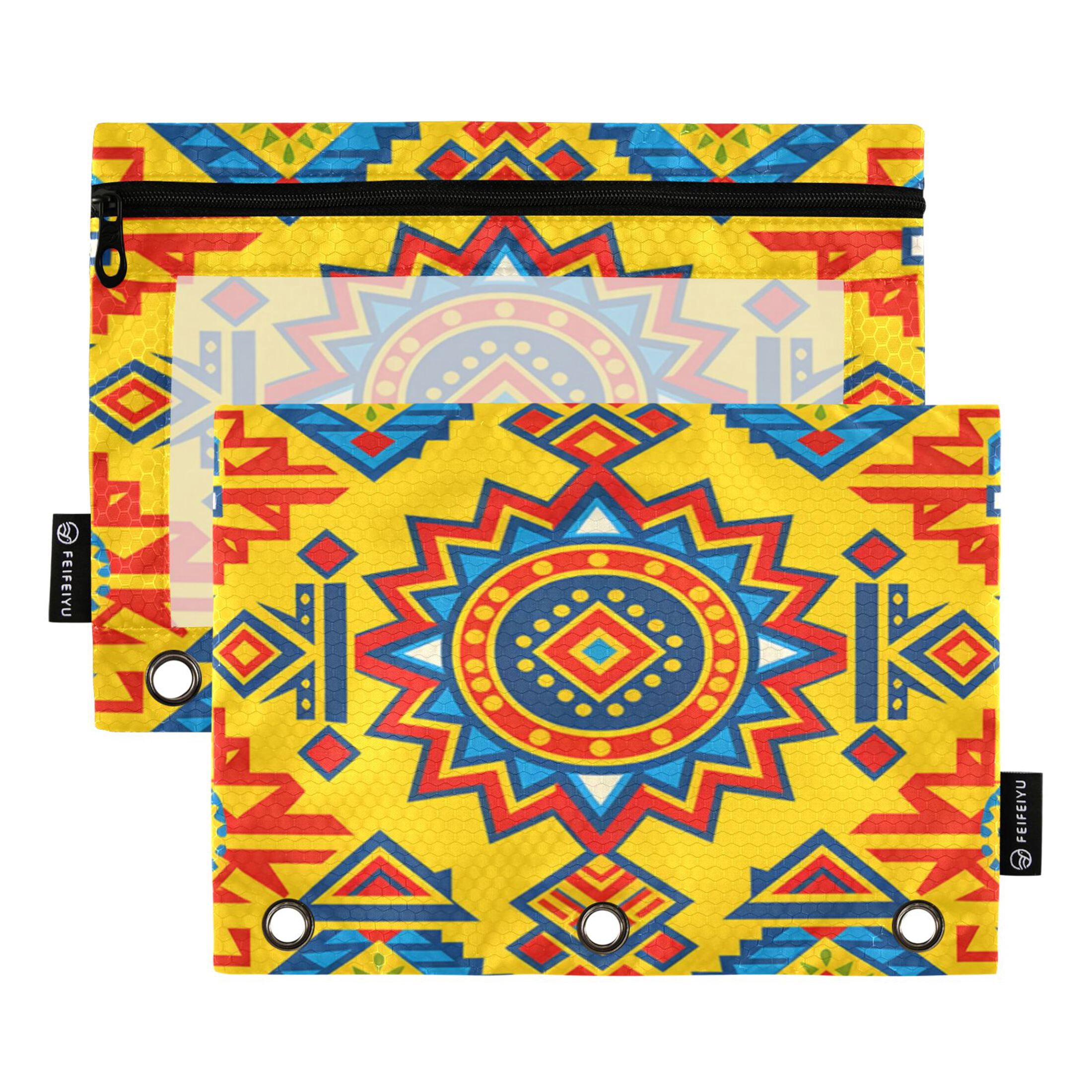2 Pcs 3 Ring Binder Pouches, Foldable File Folders with Clear PVC ...