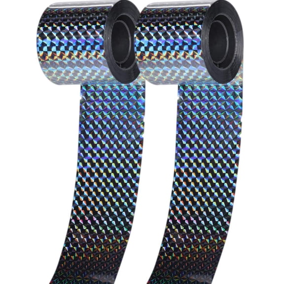 2 Pcs (300 Feet) Bird Reflective Scare Tape, Predator Control Birds Double Sided Flash Tape, Mylar Streamers Ribbon for Pigeons, Geese, Duck, Hawk, Heron