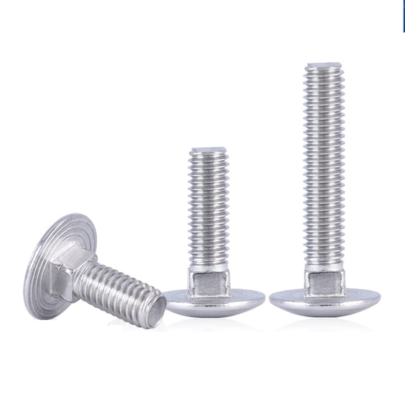 2 Pcs 304 Stainless Steel Big Head Carriage Bolt Screws M8x80mm.