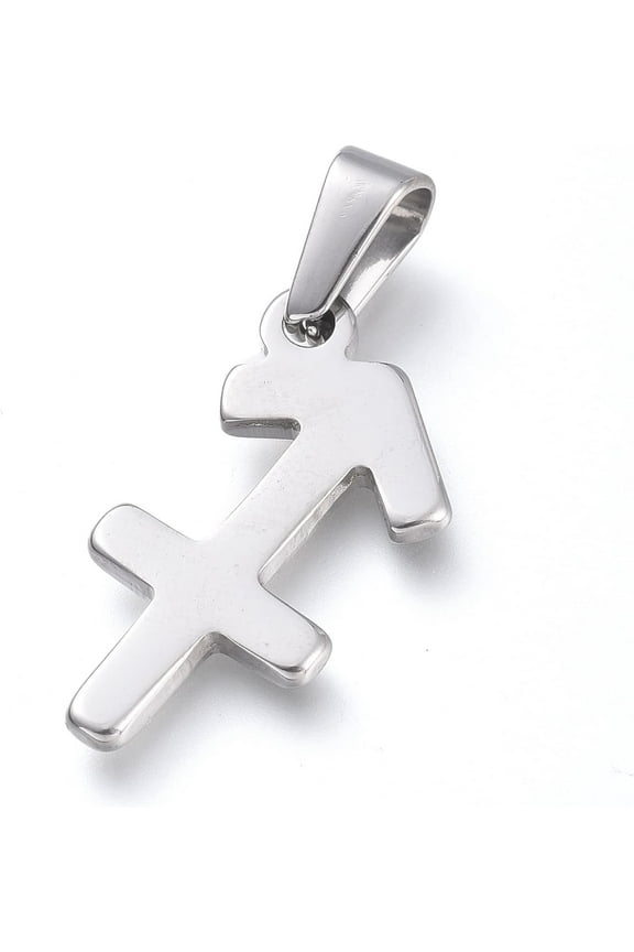 2 Pcs 304 Stainless Steel Constellation Pendants Constellation/Zodiac Sign Pendant Decoration Sagittarius Pendant for Women Birthday Festival Elegant Gifts DIY Jewelry 22.5x12x1.7mm Hole: 3x6mm 2pcs