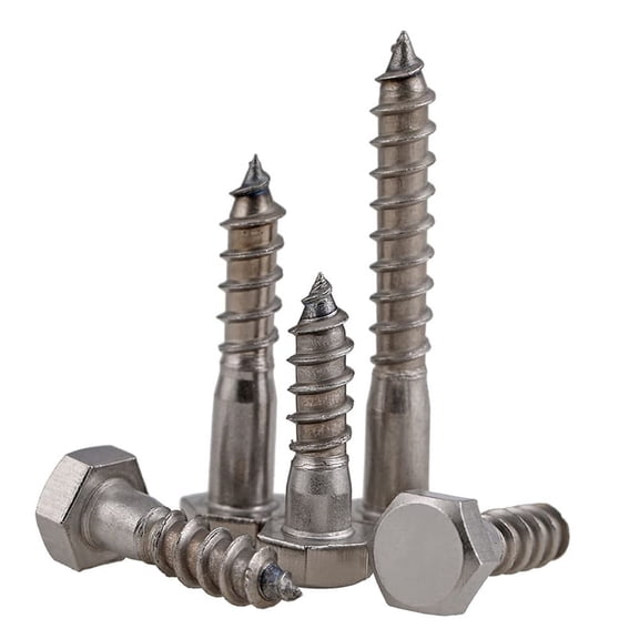 2 Pcs 304 Stainless Steel External Hex Tapping Brick Wood Screws M8x70mm.