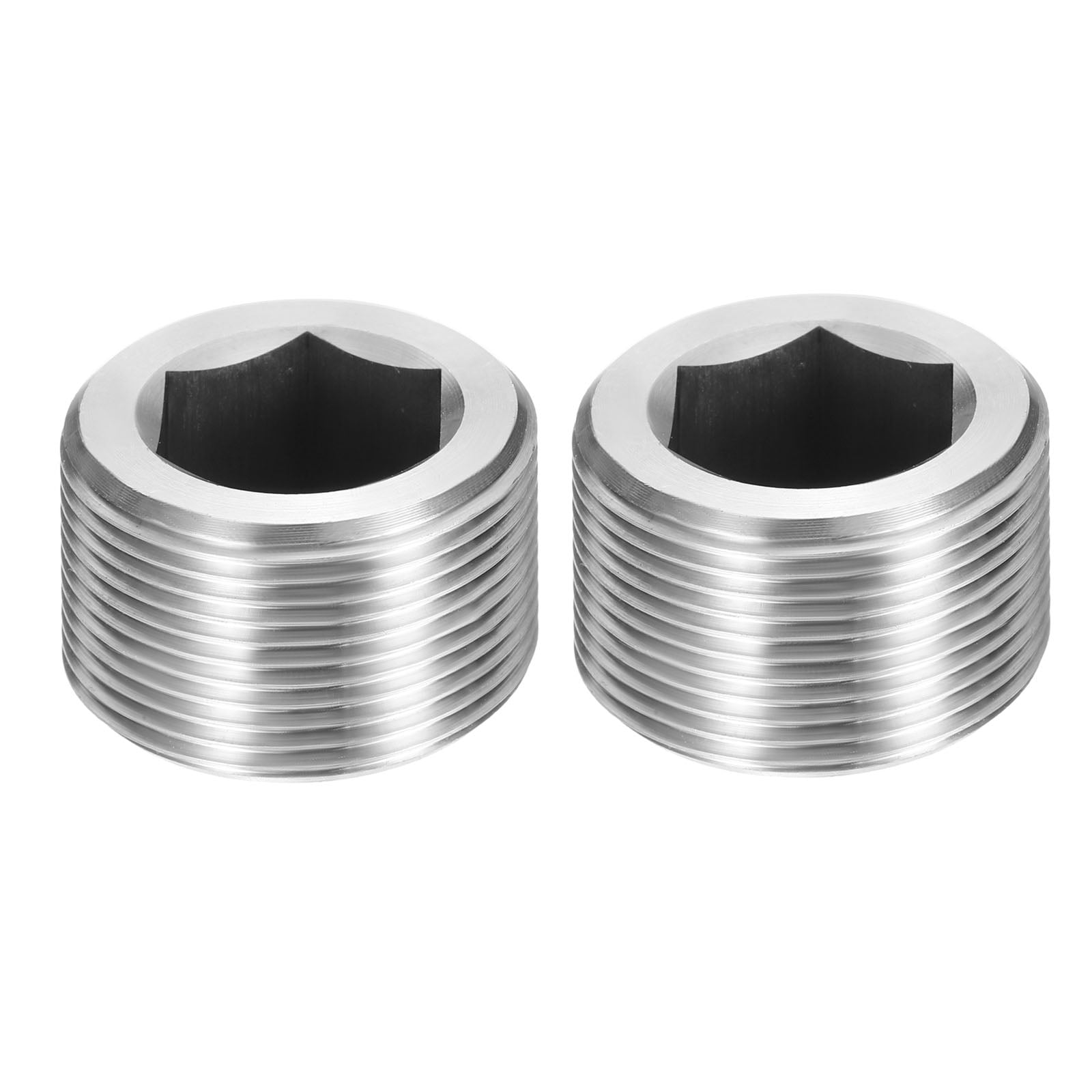 2 Pcs 304 Stainless Steel Pipe Plug M30 x 1.5 Male Internal Hex Thread ...